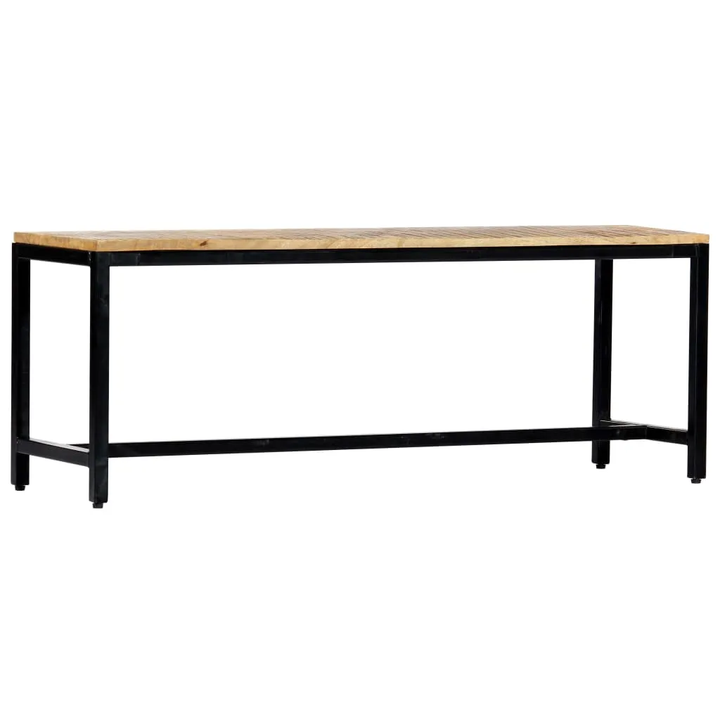 Banc en bois de manguier massif 120 cm avec finition brute naturelle