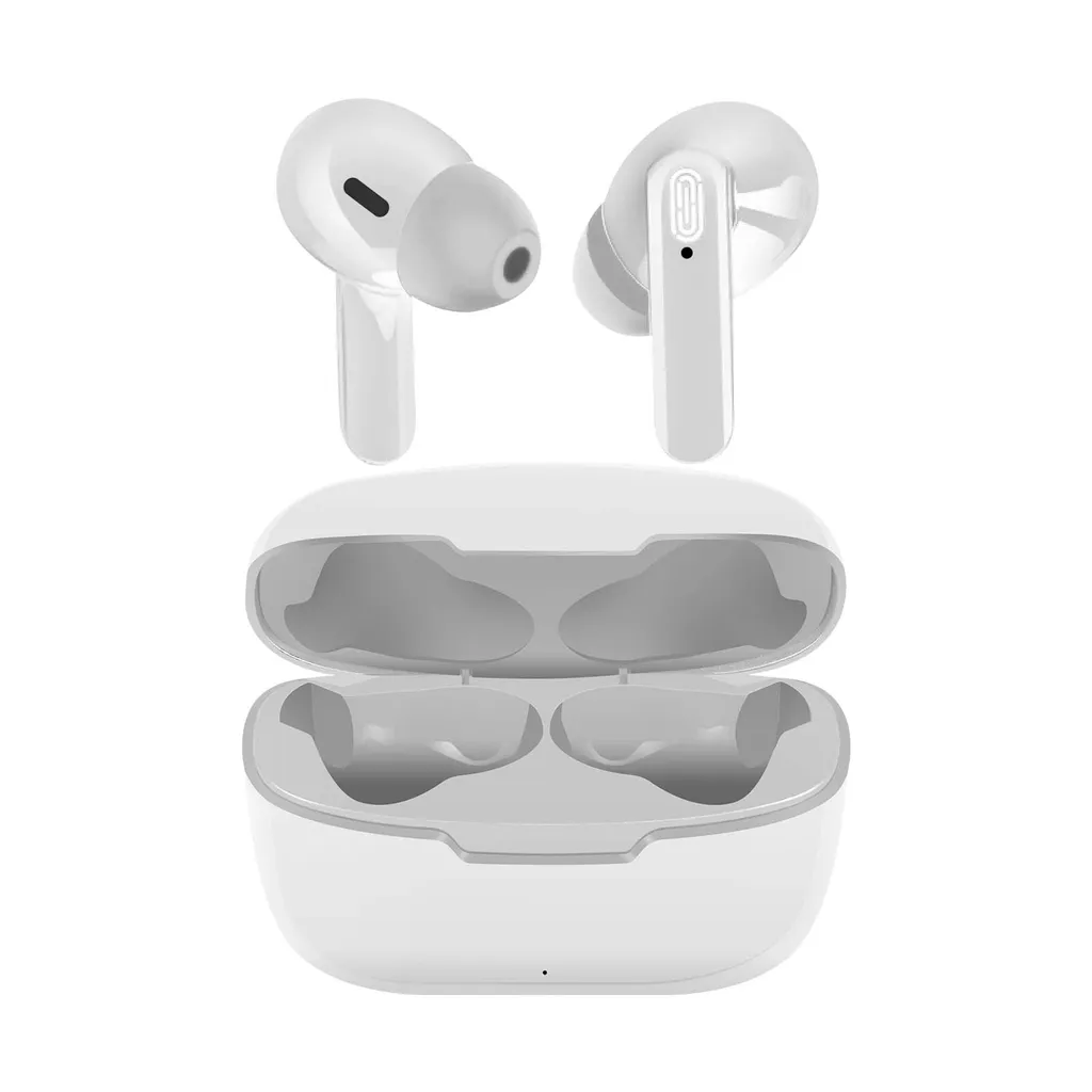 Akashi altearbwh cuffie wireless bluetooth bianche con custodia per batteria.
