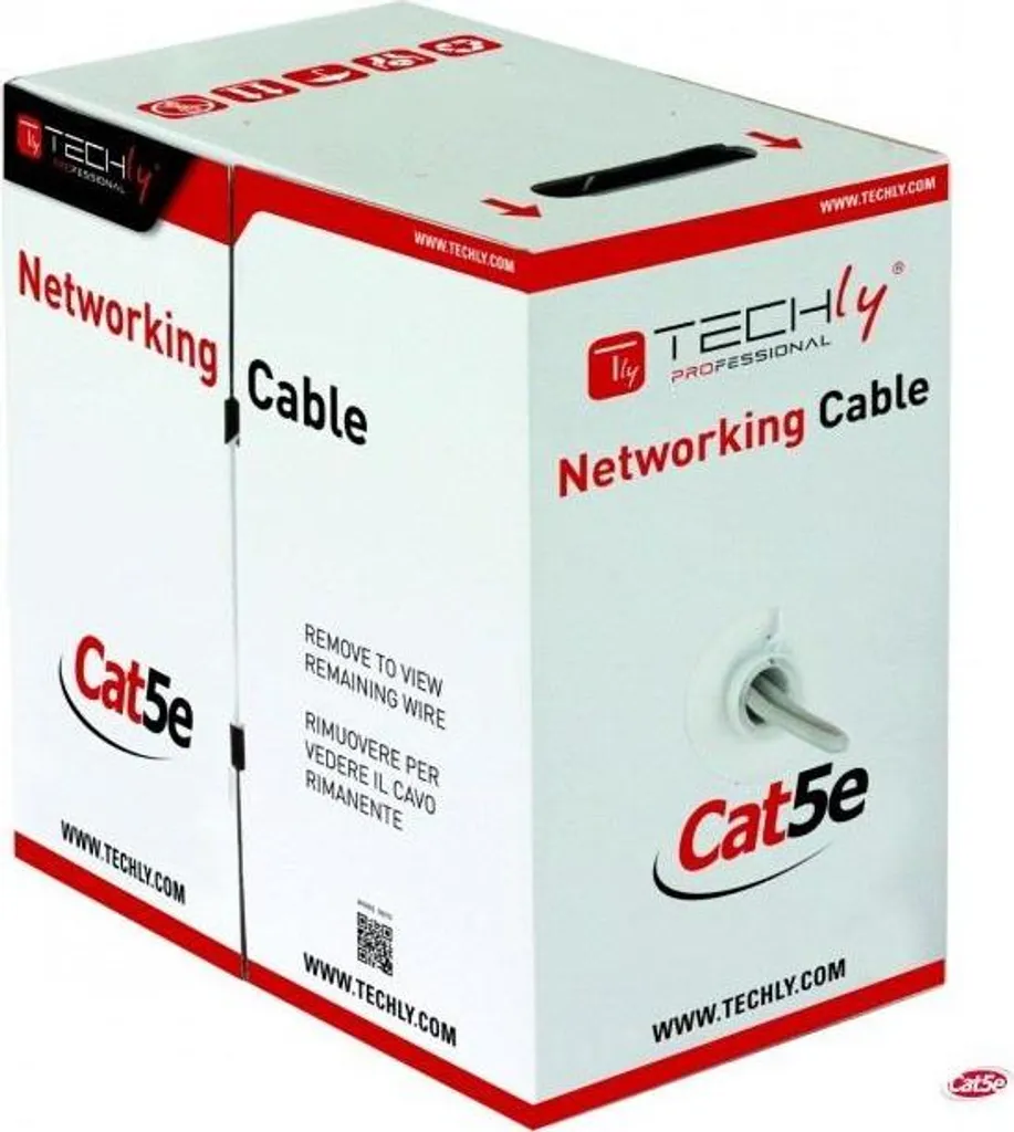 Bobine de Câble Réseau Cat5e UTP 305m TechlyPro pour Installation
