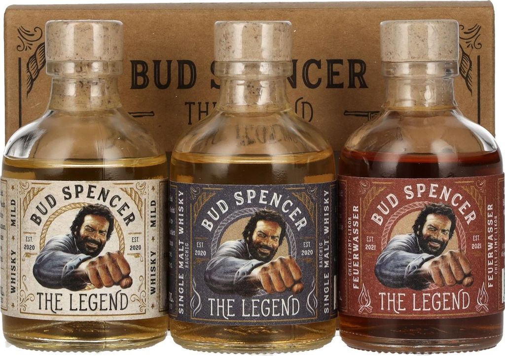 Bud Spencer THE LEGEND Miniset 42,7% Vol. 3x0,05l en boîte Image du produit 