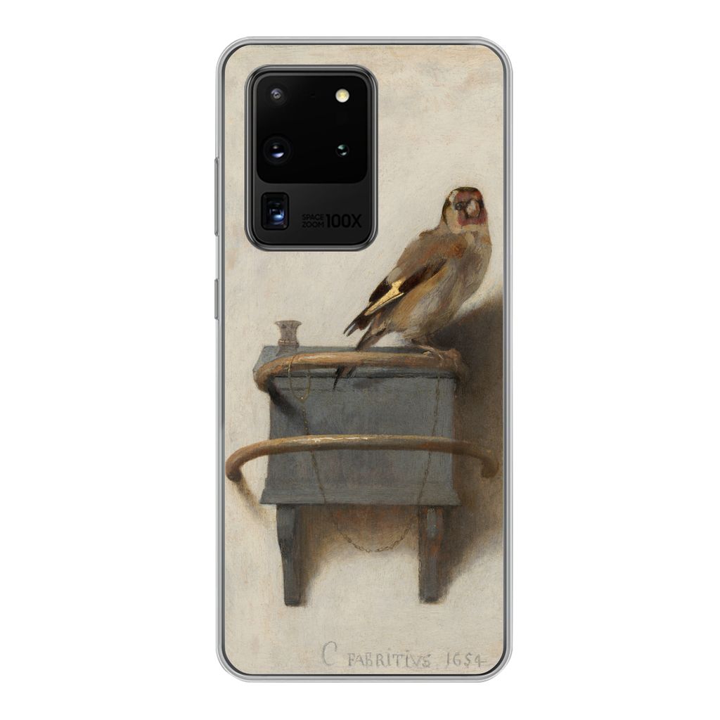 MuchoWow Handyhülle Schutzhülle Hülle für Samsung Galaxy S20 Ultra Stieglitz - Alter Meister - Carel Fabritius Silikon Softcase Handy Hülle ...