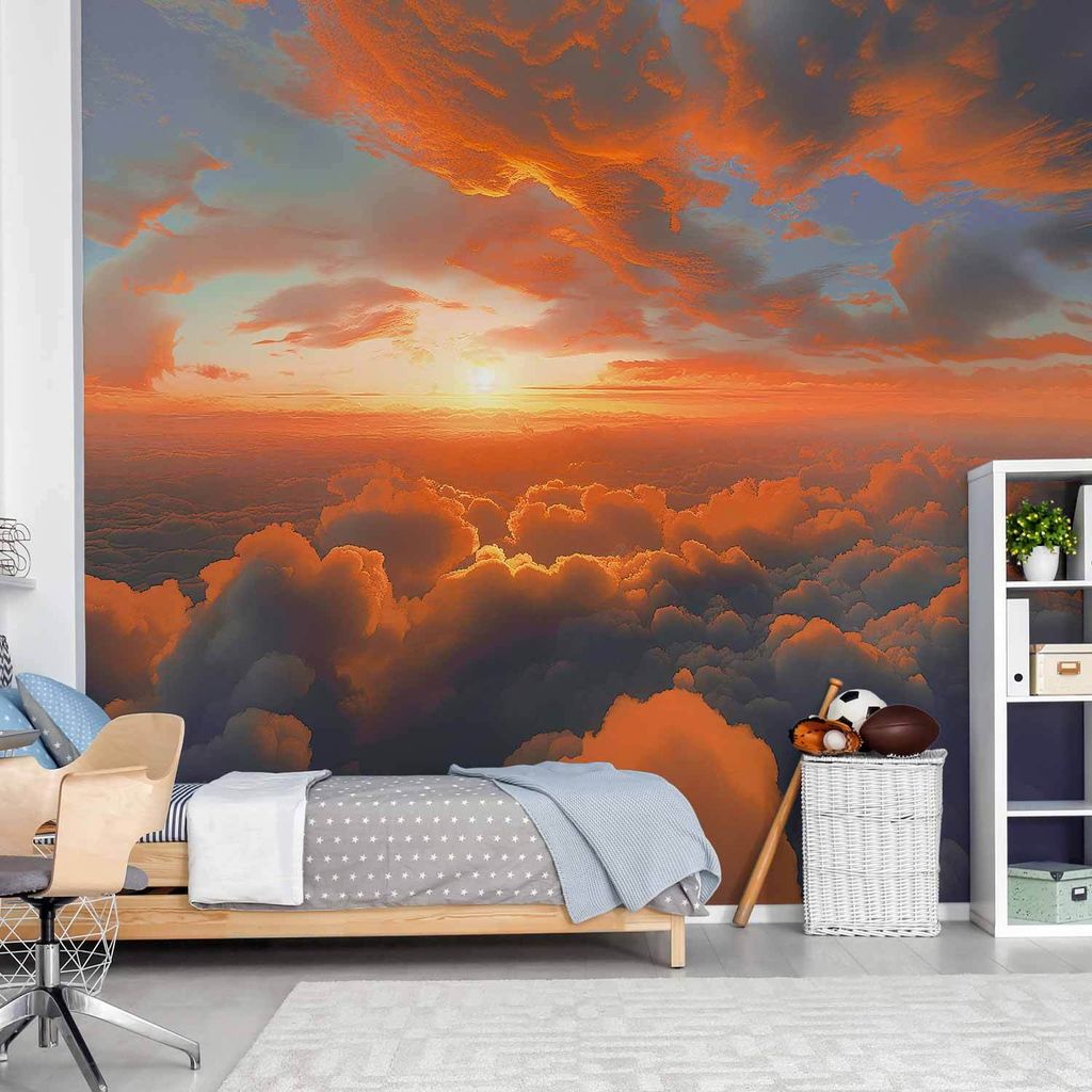 Vlies Fototapete - When Dawn Tickles the Clouds: A Spectacle of Colors on the Morning Sky 350x256 cm Muster b-H-10038-a-a