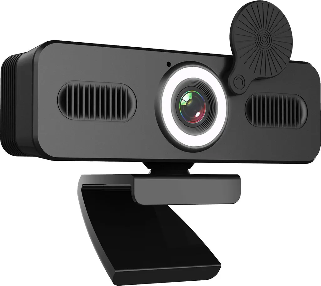 Webcam PC Full HD avec lumière LED et micro pour ordinateur de bureau