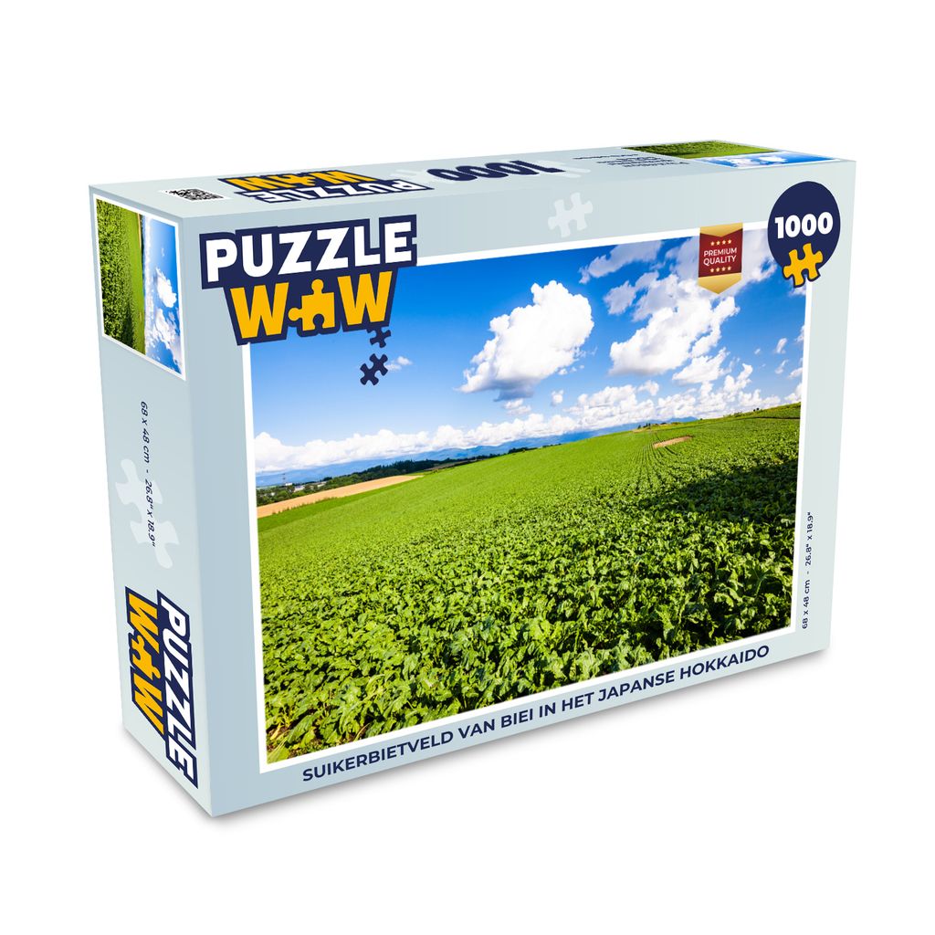MuchoWow Puzzle 1000 Teile Biei Zuckerrübenfeld in Hokkaido, Japan - Erwachsene - Rätsel
