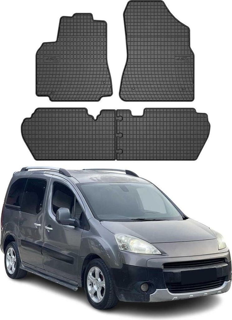 2008-2018 Peugeot Partner Tepee Fußmatten TPE Schwarz 4 tlg
