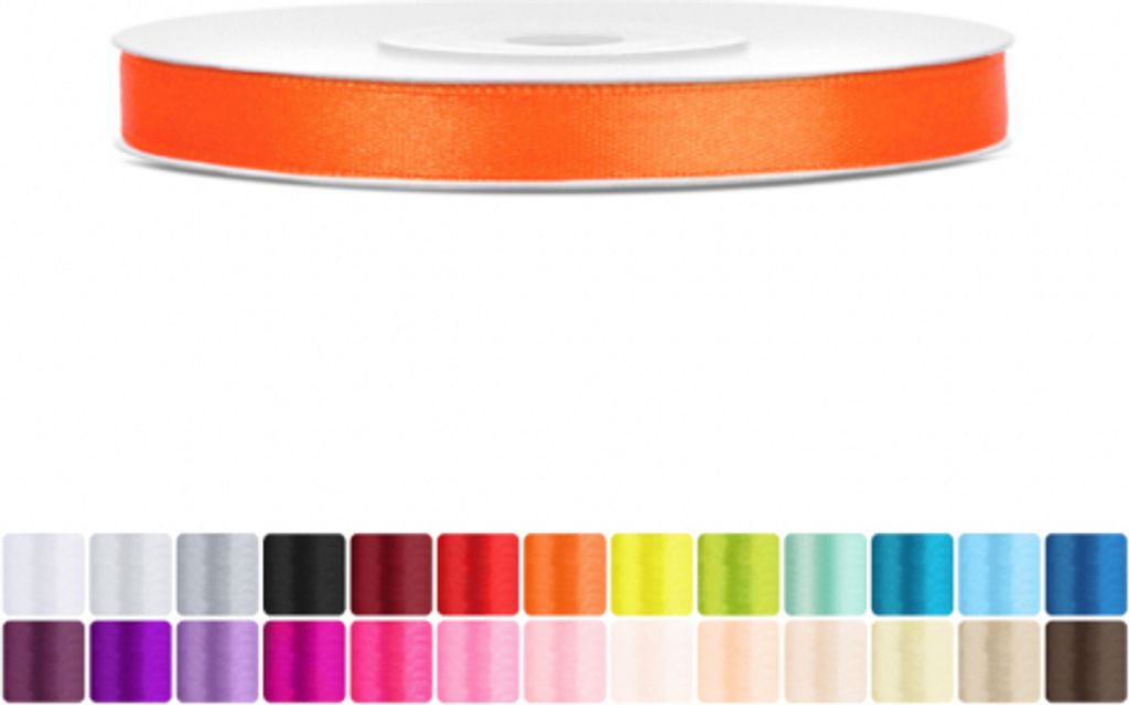 Satinband 6mm Orange - 25 Meter Rolle Geschenk- & Produktbild 