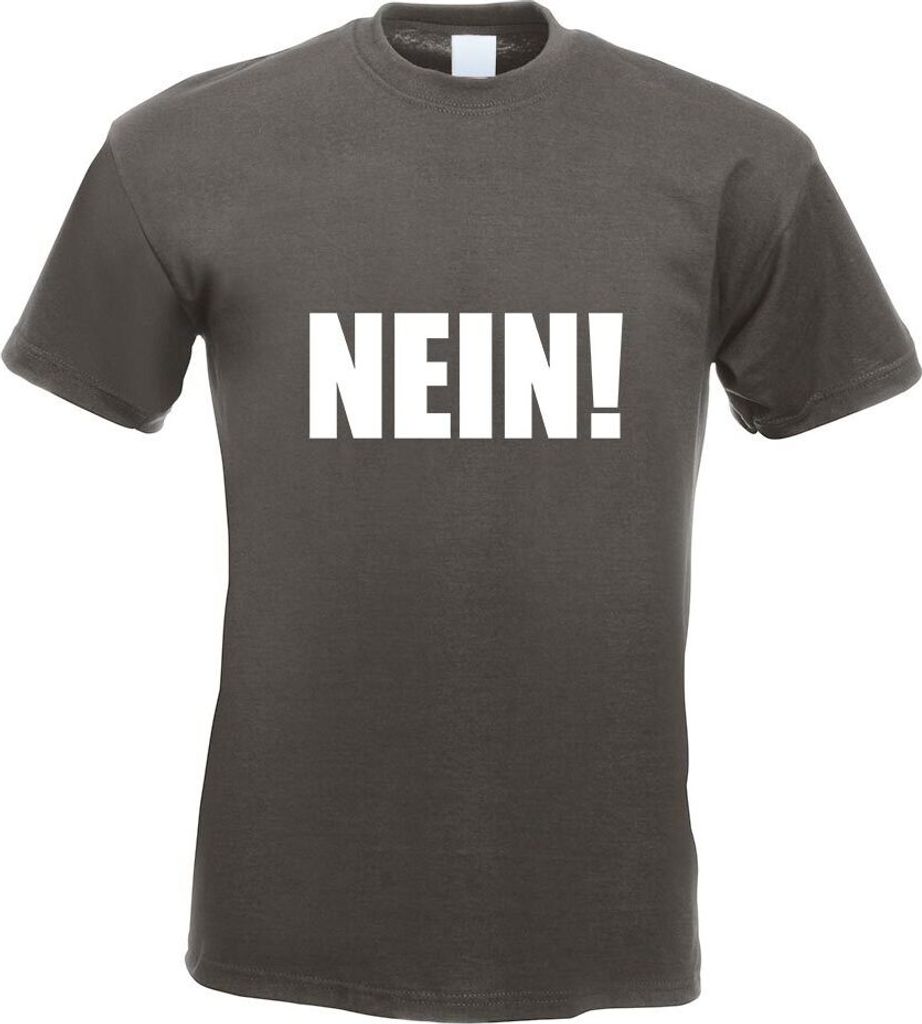 Kiwistar - T-Shirt - Graphit - Nein! Motiv Bedruckt Funshirt Design Print - mit Motiv Bedruckt - Funshirt Design - Sport - Freizeit - Herren - M
