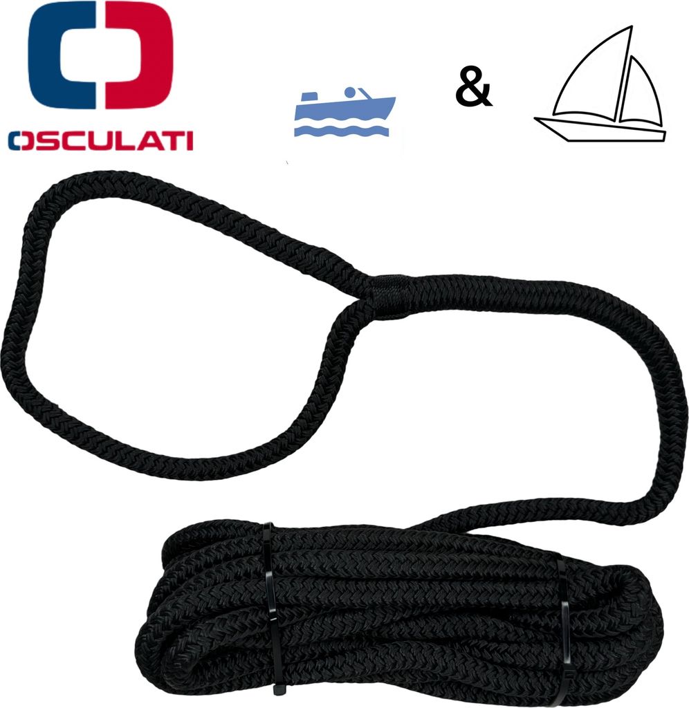 Osculati Festmacherleine mit Auge 10mm x 6m Schwarz