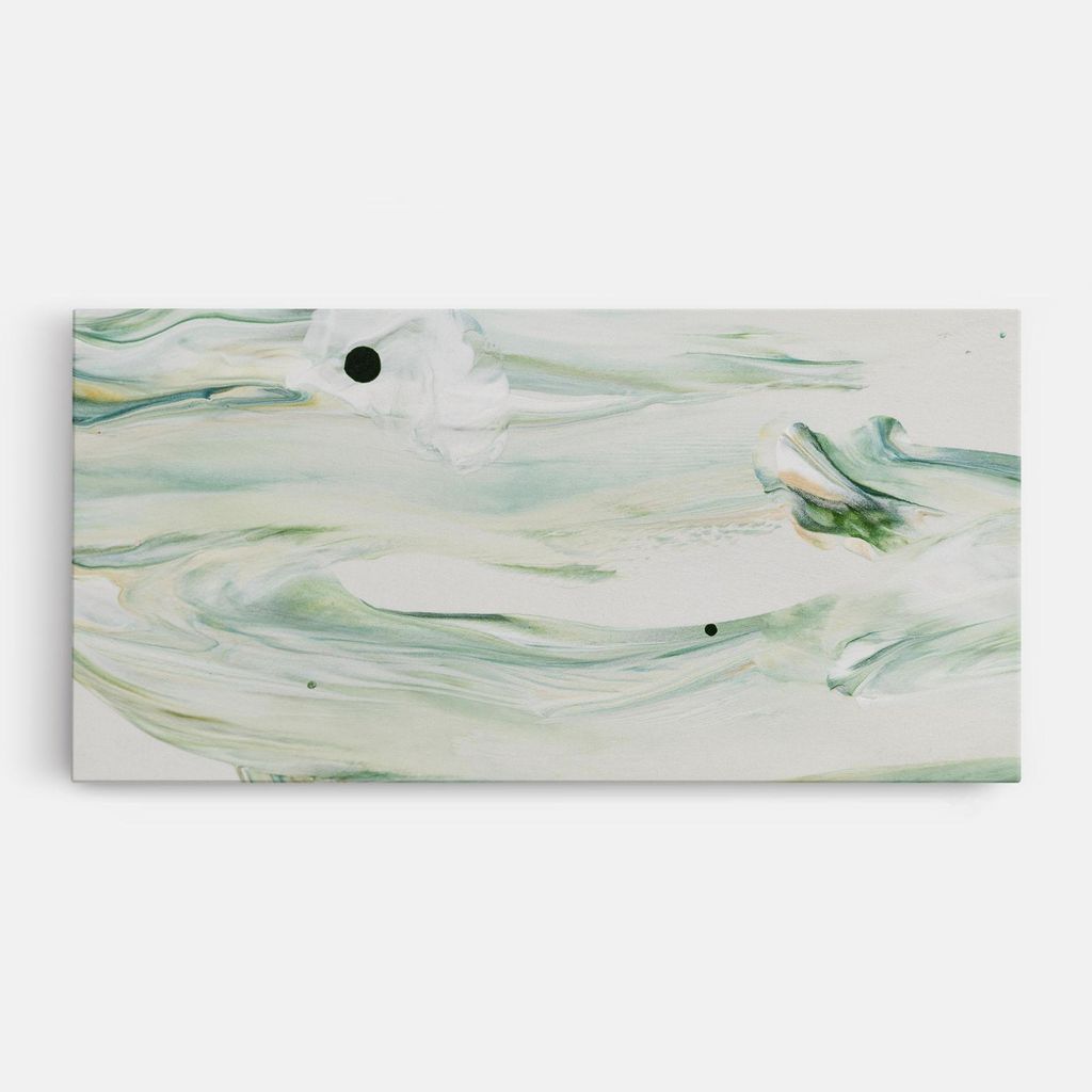 ARTHUB Leinwandbild 60x120 cm, Light Green Painting | Wohnzimmerdekoration, Hängende Bilder, Wanddekoration, Heimdekoration, Abstrakte, Marmor