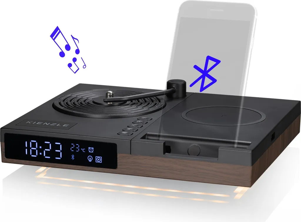 Réveil de Table Design avec Haut-parleur et Station Charge Smartphone