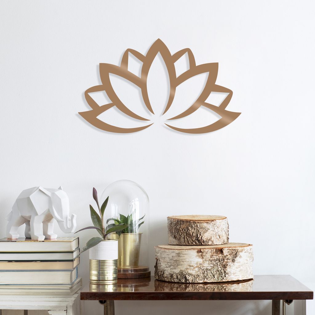 Wallity, Lotus Flower 2 - Copper, Wanddeko, Kupfer, Metall, Produktbild 