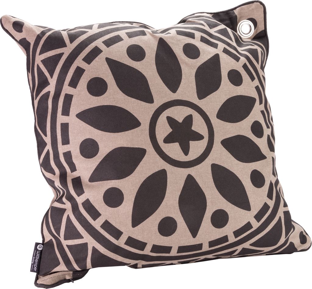 Kissen Ethno Look Dekokissen handmade schwarz taupe ca. 50 x 50 cm inkl Füllung