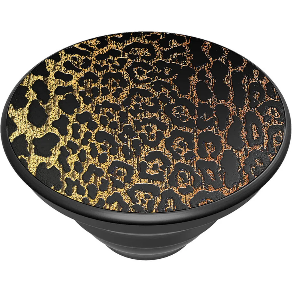 PopSockets Luxe PopGrip Métal gaufré Léopard - Support Smartphone Chic