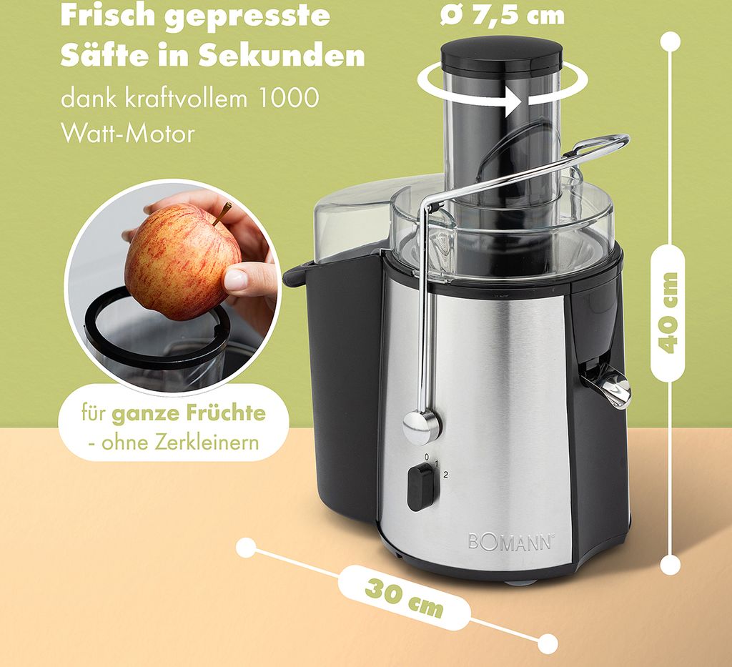 Bomann® Entsafter Gemüse und Obst | Juicer Machine mit Produktbild 3