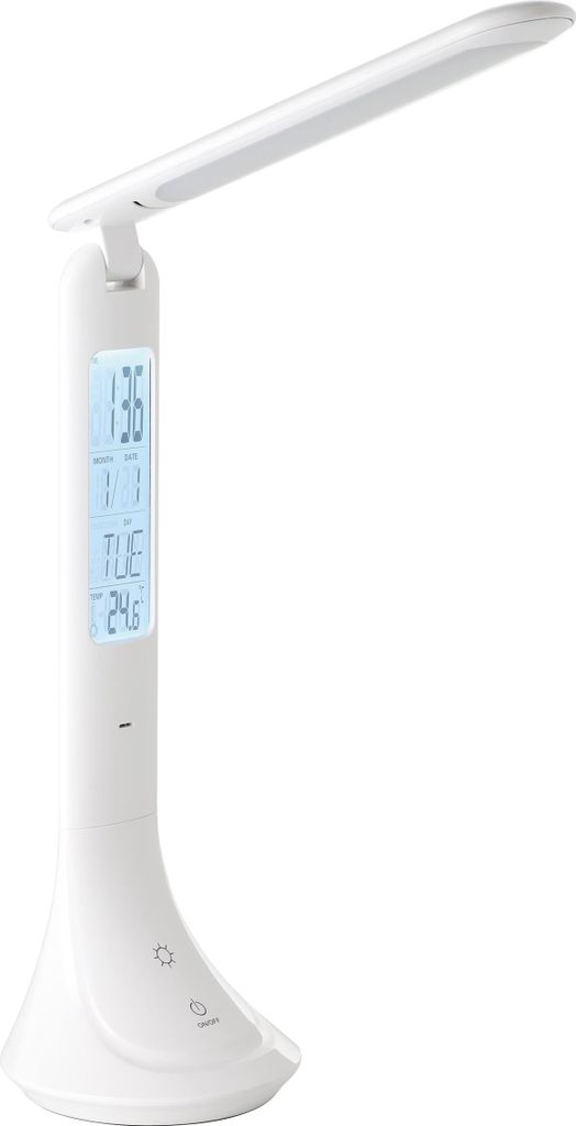 EGLO LED Tischlampe Coluccia, Nachttischlampe mit Touch, dimmbar in Stufen, Schreibtischlampe aus Kunststoff in Weiß, Bürolampe neutralweiß