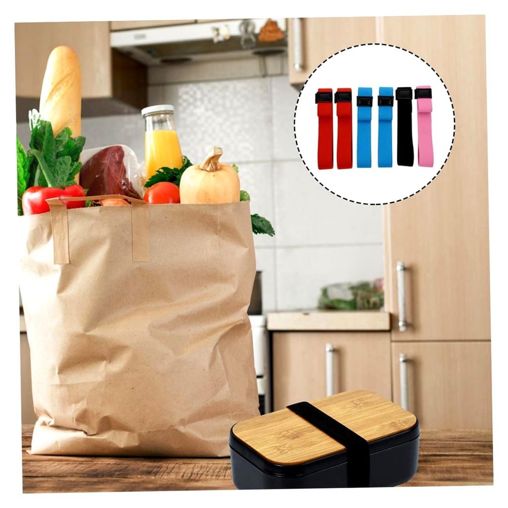 10 Stück Bunte Bento Box Gummibänder Elastisch Verstellbar für Brotdosen Vielseitig Einsetzbar für Schule und Büro