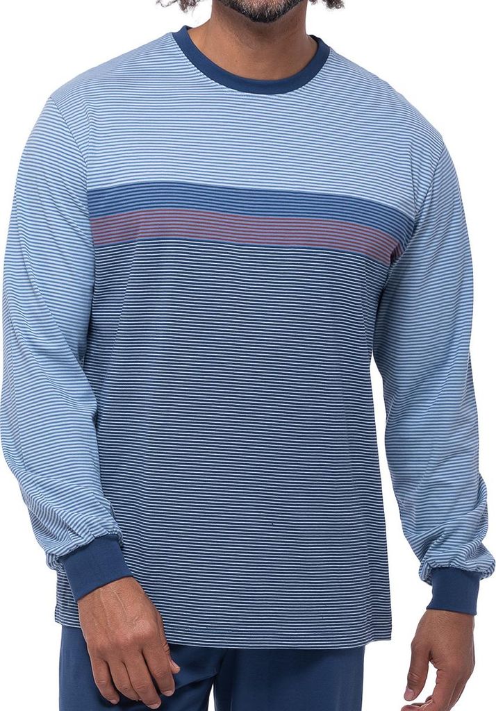 Ammann Organic Baumwolle Schlafanzug Set aus langer Hose und Langarm-Shirt, Weiche Bündchen an Armen und Beinen, Angenehme Passform