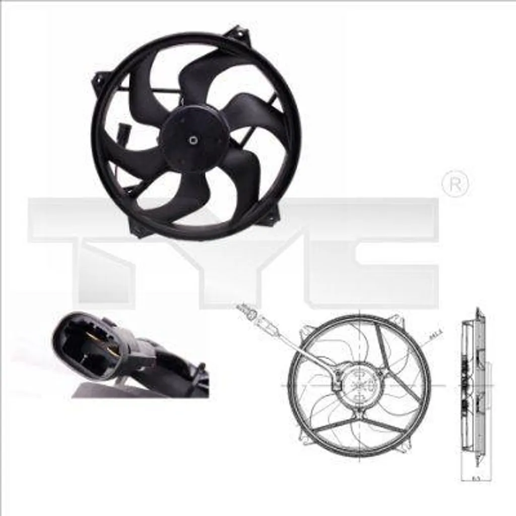 Ventilateur de radiateur TYC 805-0007 OE 1250G4 pour C5 C8 et Jumpy