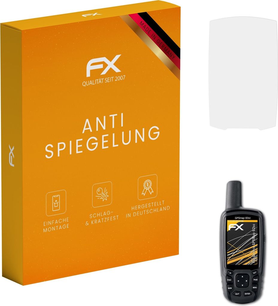 atFoliX FX-Antireflex 3x Schutzfolie kompatibel mit Garmin GPSMap 62sc Displayfolie