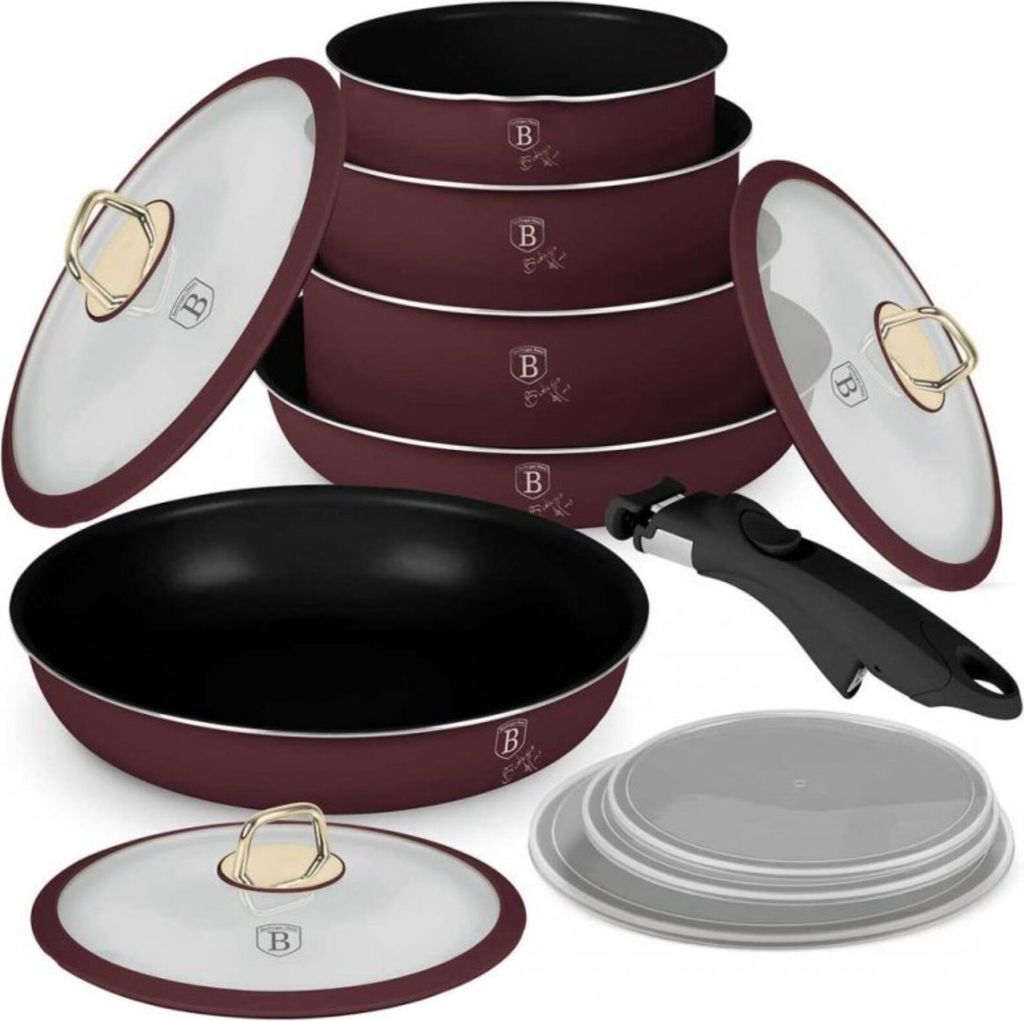 Berlinger Haus Kochtopfset BH-8250 Titan 12 Teile Bordo