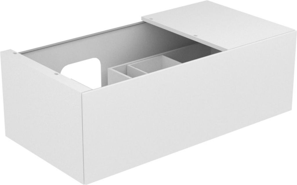 Keuco Edition 11 Waschtischunterbau 1050 x 350 x 535 mm links (705 mm Öffnung) mit 1 Auszug - Weiß Glas / Lack Matt - 31153300000
