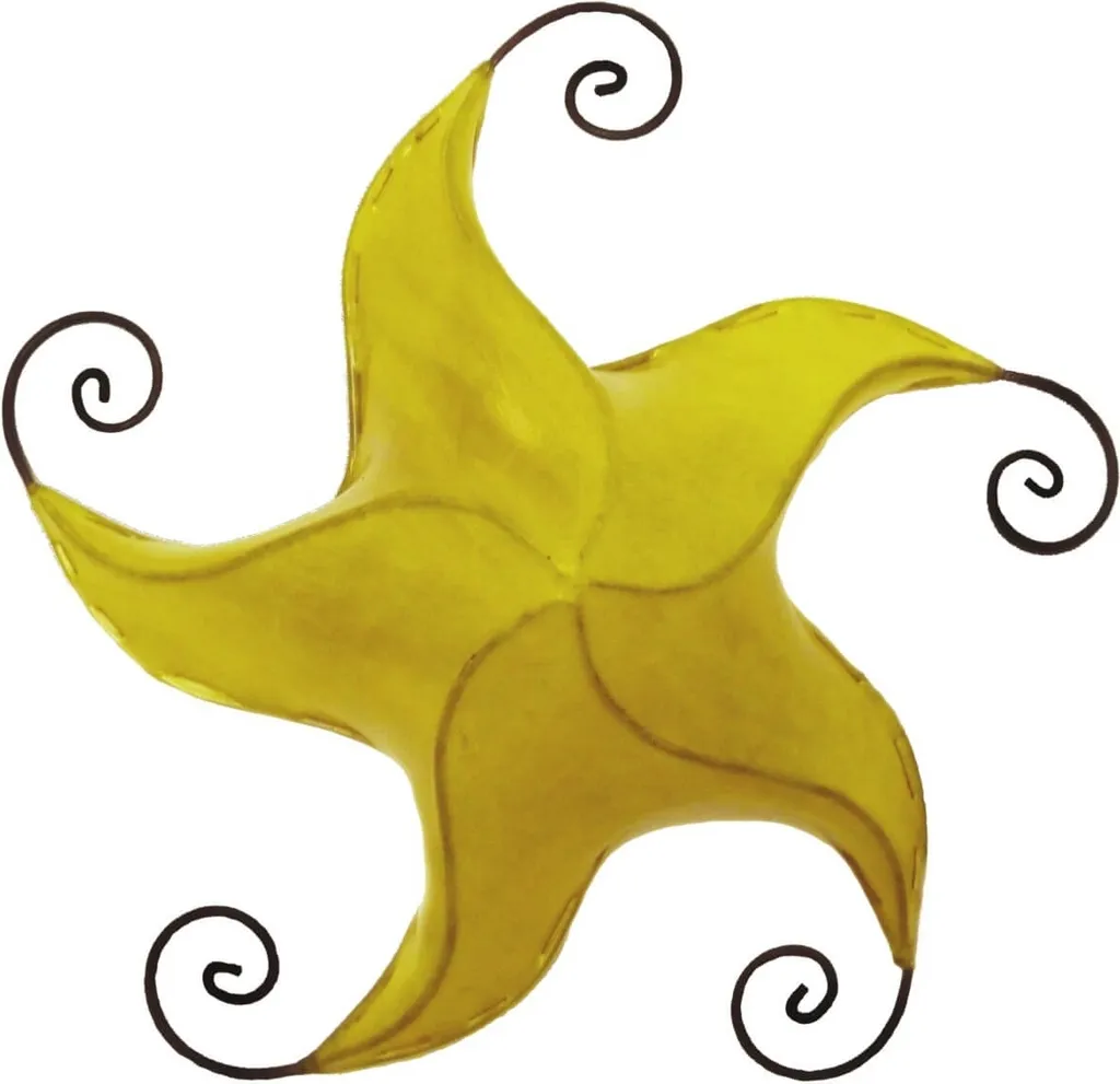 Lampada orientale lampada da soffitto lampada a sospensione lampada da soffitto marocchina lampada in pelle STERN Nejma 50 cm, giallo
