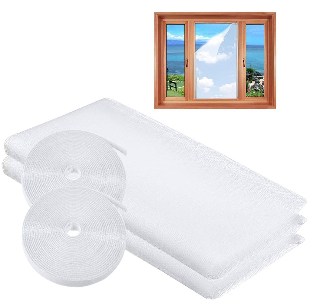 Insektenschutzgitter Fenster Fliegengitter Weiß 2er Set 150 x 180 cm