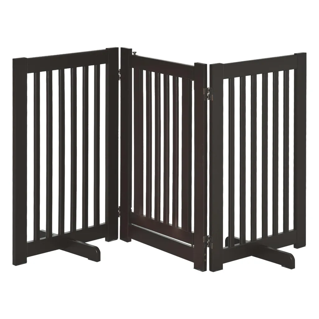 Barrière bois pliable Fortuna Lai réglable et autoportante pour chien