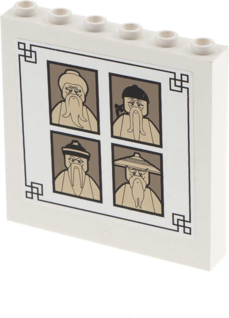 1x Lego Panele 1x6x5 weiß Sticker 4 Sensei Bilder Portraits Produktbild 