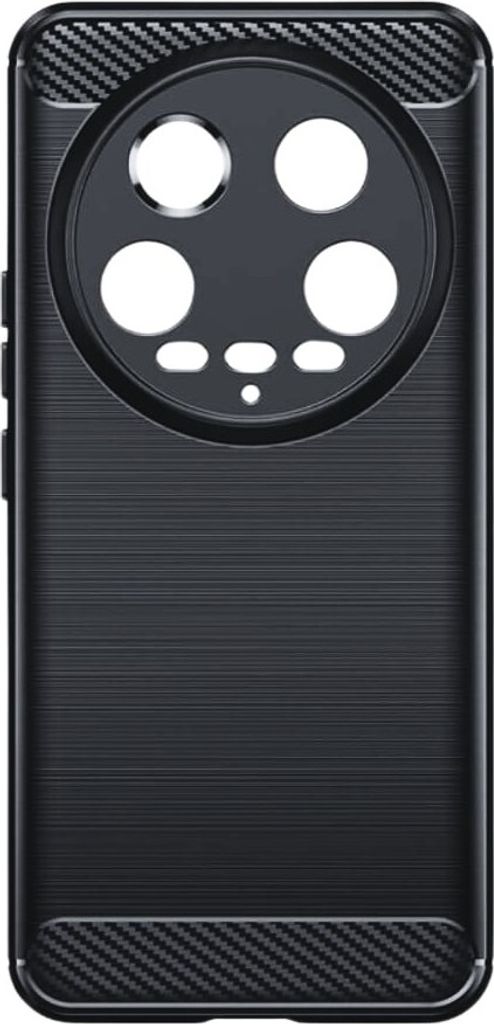 Techsuit Carbon Silicone Back Cover Hlle fr Xiaomi 14 Ultra - Schwarz