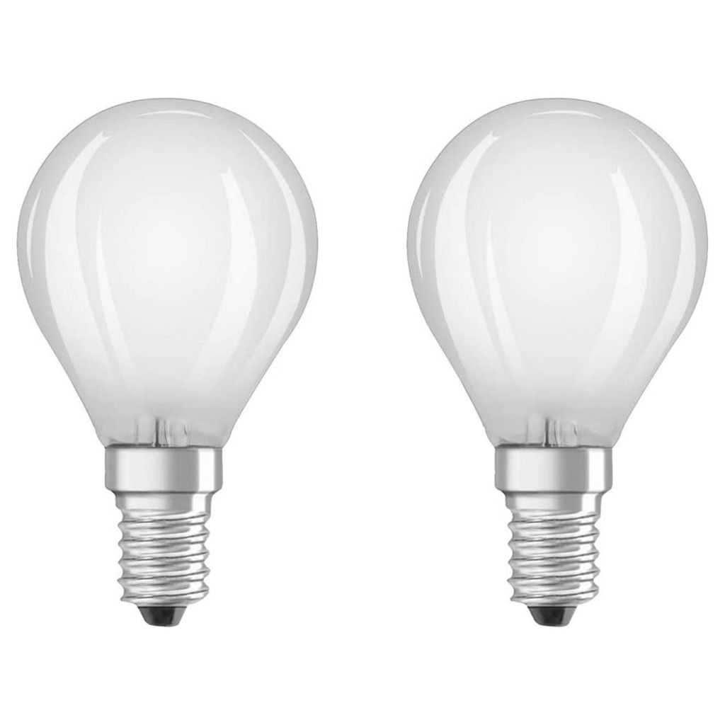 2 x Osram LED Filament Leuchtmittel P45 Tropfen Classic 4W = 40W E14 matt 470lm warmweiß 2700K
