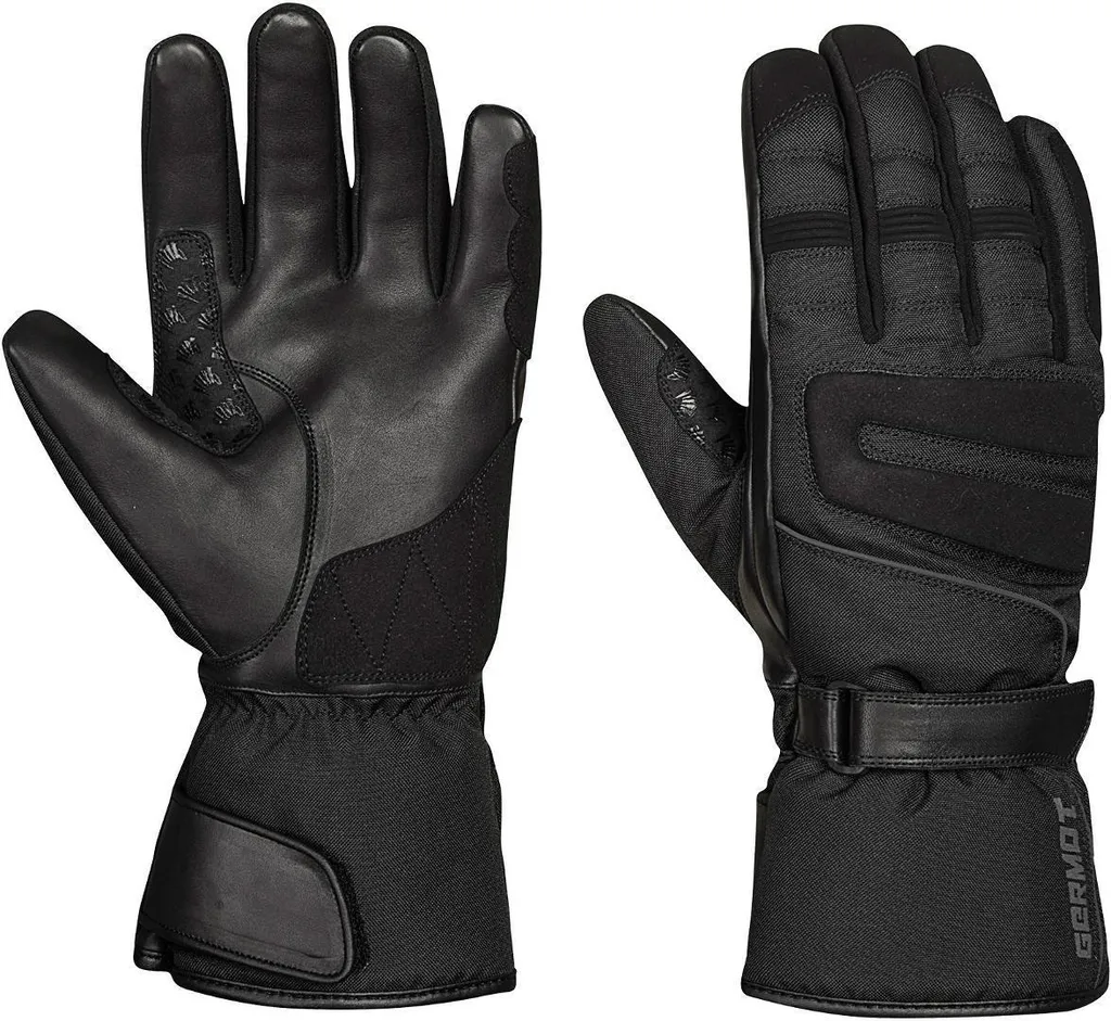 Gants Moto Homme en Cuir Germot Lakes Noir 2XL pour la Route