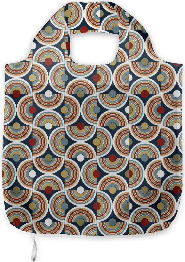 Shopper Tessuto ABAKUHAUS Geometrica Seppia Rubino - Design Unico
