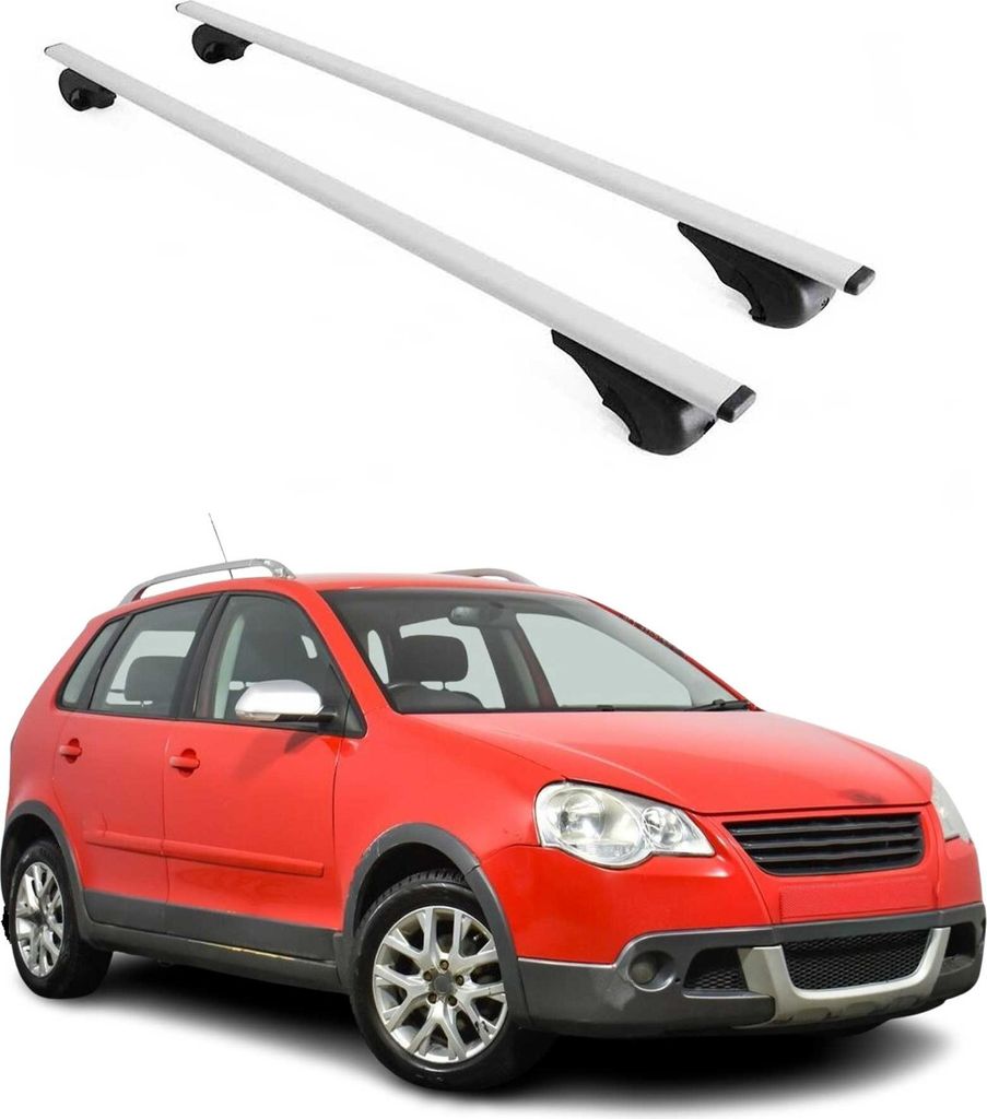 Dachträger Grundtäger für VW Polo 2002-2009 75kg Metall Silber 2 tlg