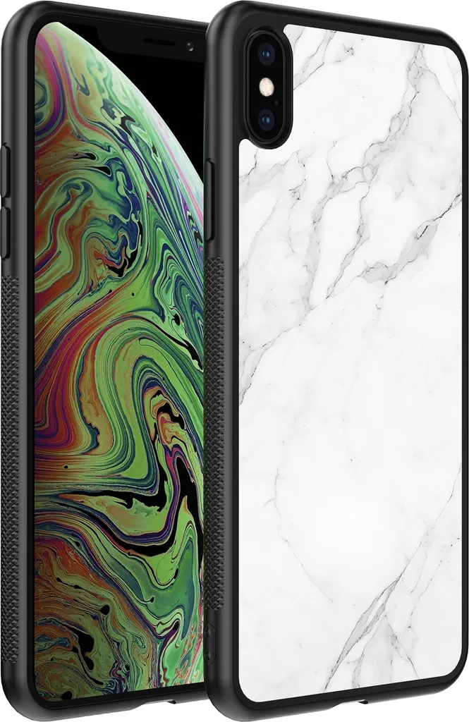 Custodia iPhone Xs Max Effetto Marmo Bianco - Smartphonica Luxury TPU
