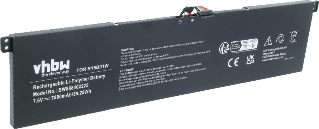 vhbw Akku Ersatz für Xiaomi R15B01W für Notebook (7800 mAh, Produktbild 