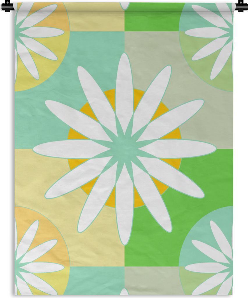 MuchoWow Wandteppich Wandbehang Blumen - Sommer - Muster 60x80 cm Tapisserie Dekoration Wandtuch - Decke - Wandtücher - Wohne