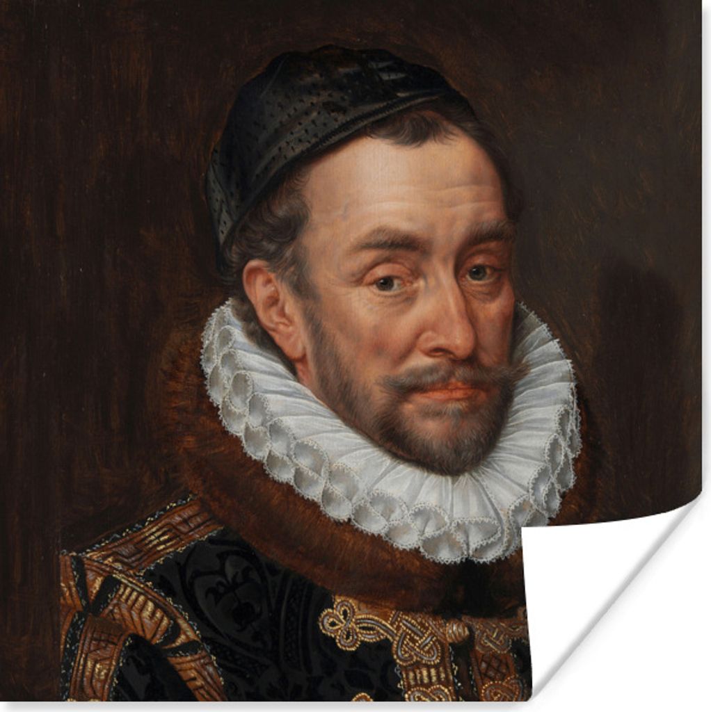 MuchoWow Poster Wilhelm von Oranien - Gemälde von Adriaen Thomasz. 100x100 cm - Babyzimmer