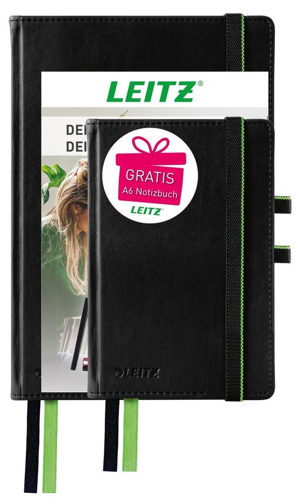 Leitz Notizbuch Complete kariert schwarz DIN A5 + gratis A6 Notizbuch