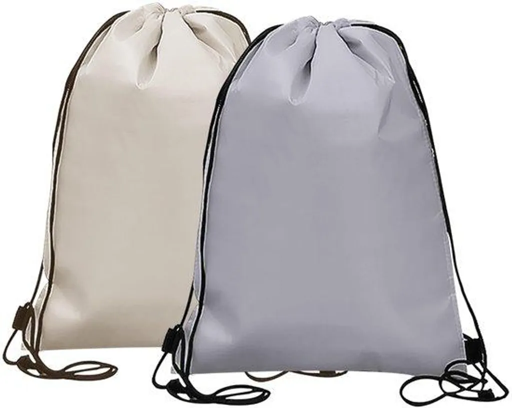 Sac à dos beige et gris pour étudiant ou travailleur, format compact