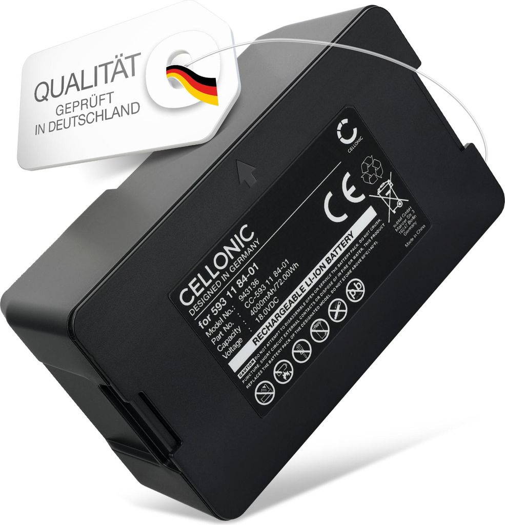 CELLONIC 1x Akku für Garten Kompatibel mit Husqvarna Automower 430X, Automower 450X, Automower 550, 529 60 68-01 - (4000mAh, 18V)