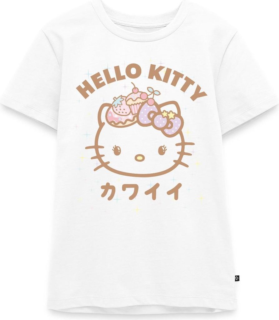 Spreadshirt Hello Kitty Kawaii Stil Teenager Premium T-Shirt, 158/164 (12 Jahre), Weiß