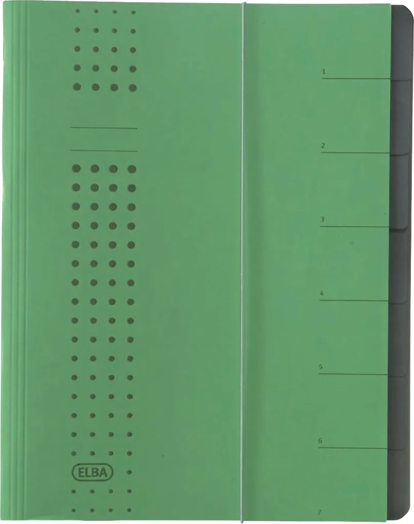 5 ELBA Ordnungsmappen Chic A4 Verde 7 Scomparti - Archivio Professionale - 2