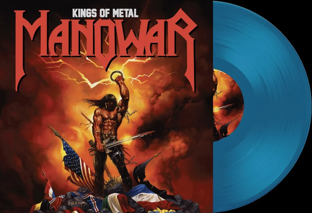 Disque Vinyle Manowar Kings Of Metal Bleu Transparent Réédition Limitée - 2