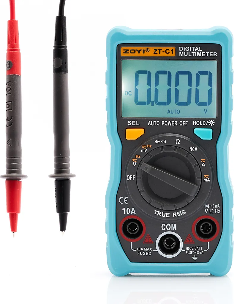 ZOYI ZT-C1 Multimètre Numérique Compact avec Mesure de Tension AC/DC