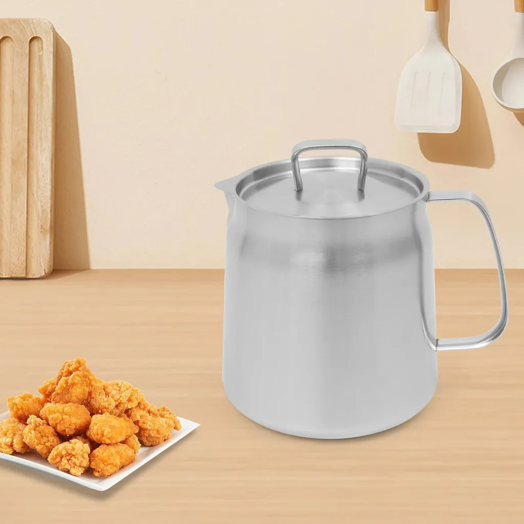 Marmite à frire pour cuisine induction - Format compact gris clair inox - 9