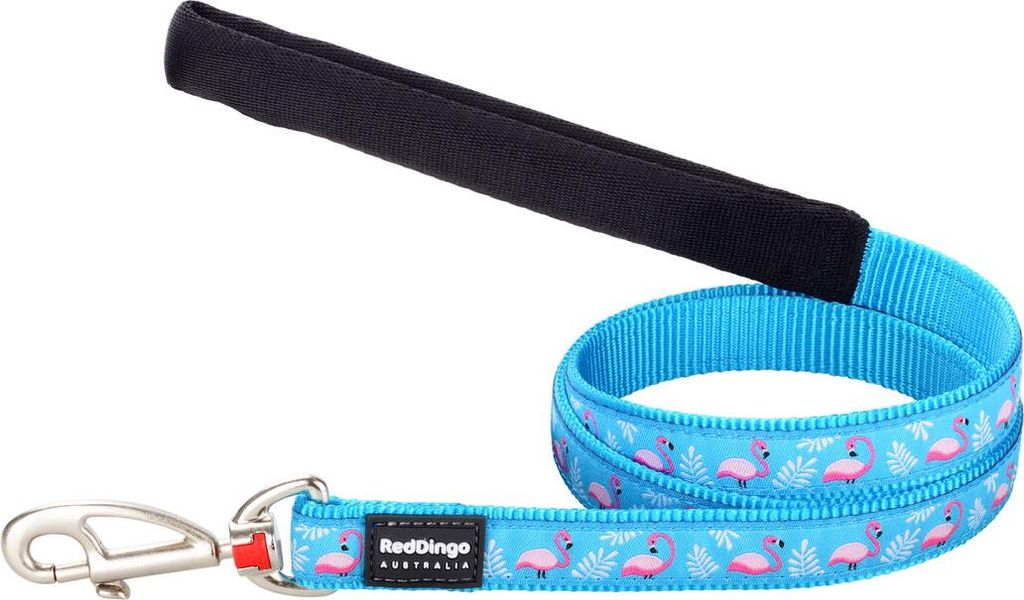 Hundeleine Red Dingo STYLE FLAMINGO türkis 15mm x 120 cm