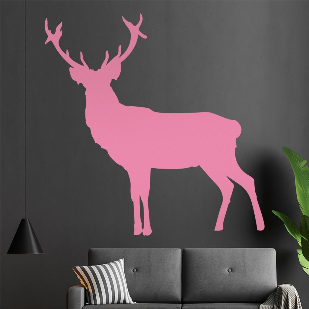 KIWISTAR Hirsch Geweihträger Wandtattoo in 6 Größen - Wandaufkleber Wall Sticker - Dekoration, Küche, Wohnzimmer, Schlafzimmer, Badezimmer