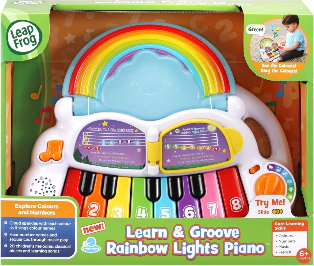 Piano musical enfants avec lumières arc-en-ciel interactives - Modèle E10