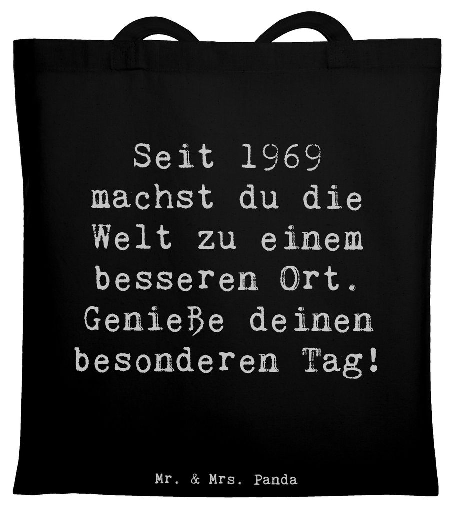 Mr. & Mrs. Panda Shopping Tasche Spruch 1969 Geburtstag - Schwarz - Geschenk, feiern, Geburtstagsgeschenk, Tote Bag, Laptoptasche, bedeutende Mögl...